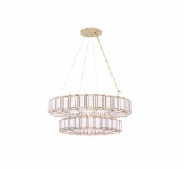 Eurofase 37-in 800W Belmont Chandelier, 20-Light, E26, 120V, Antique Brass