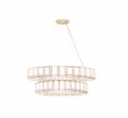 48-in 1120W Belmont Chandelier, 28-Light, E26, 120V, Antique Brass