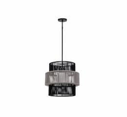 22-in 40W Aden Outdoor Pendant, E26, 120V, Black/Gray