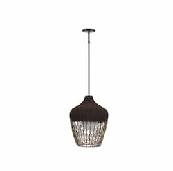 23-in 40W Hannha Outdoor Pendant, E26, 120V, Black