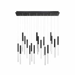 42-in 55W Benicio LED Chandelier, 18-Light, 120V, 3000K, Black