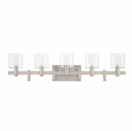 38-in 200W Decato Vanity, 5-Light, E12, 120V, Nickel