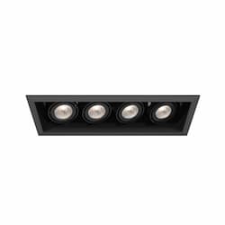 200W Recessed Light w/ Trim, Linear, 4-Light, GU10, 120V, Black/Black