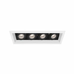 200W Recessed Light w/ Trim, Linear, 4-Light, GU10, 120V, White/Black