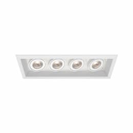 200W Recessed Light w/ Trim, Linear, 4-Light, GU10, 120V, White/White