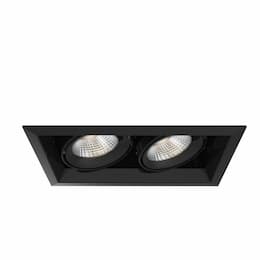 13-in 52W Recess Downlight, 2-Light, Wide, 120V, 5000 lm, 3500K, BLK