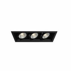 225W Recessed Light w/ Trim, 3-Light, PAR30, 120V, Black/Black