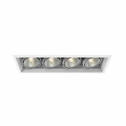 300W Recessed Light w/ Trim, Linear, 4-Light, PAR30, 120V, White/White