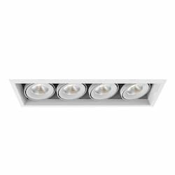 24-in 104W Recessed Downlight, 4-Light, Wide, 120V, 10000lm, 3000K, WH