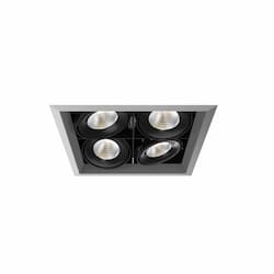 104W Recessed Light w/ Trim, Square, 4-Light, 40°, 120V, 4000K, PT/BK