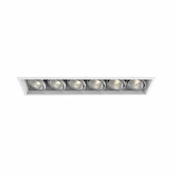 450W Recessed Light w/ Trim, Linear, 6-Light, PAR30, 120V, White/White