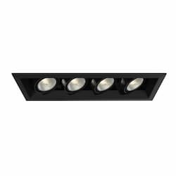 200W Recessed Light w/ Trim, Linear, 4-Light, PAR20, 120V, Black/Black