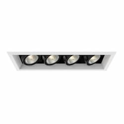 200W Recessed Light w/ Trim, Linear, 4-Light, PAR20, 120V, White/Black