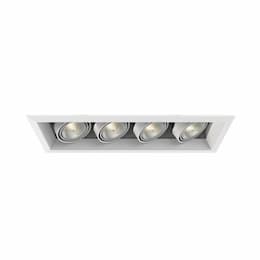 200W Recessed Light w/ Trim, Linear, 4-Light, PAR20, 120V, White/White