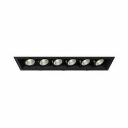 200W Recessed Light w/ Trim, Linear, 6-Light, PAR20, 120V, Black/Black