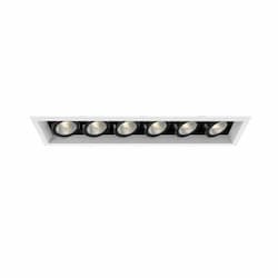 200W Recessed Light w/ Trim, Linear, 6-Light, PAR20, 120V, White/Black