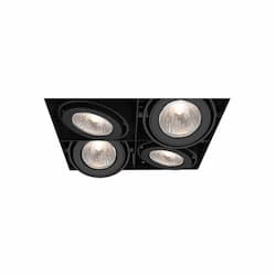 200W Recessed Light w/o Trim, Square, 4-Light, GU10, 120V, Black