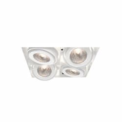 200W Recessed Light w/o Trim, Square, 4-Light, GU10, 120V, White