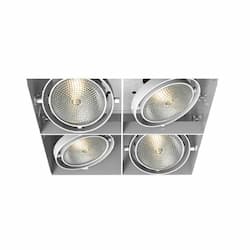 300W Recessed Light w/o Trim, Square, 4-Light, PAR30, 120V, WHT/BLK