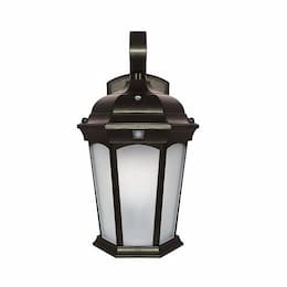 12.5W LED Wall Lantern w/ Sensor & Photocell, Frosted Glass, E12, 1200 lm, 120V, 3000K