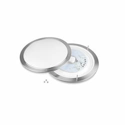 15-in 27.5W LED Flush Mount Ceiling Light w/ Frosted Lens, 1925 lm, 3000K, Brushed Nickel