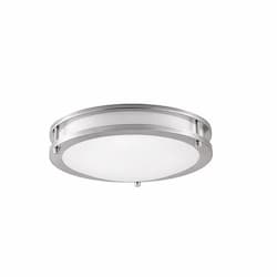 Euri Lighting 12-in 16W LED Flush Mount Ceiling Light w/ Frosted Lens, 1260lm, 3000K, Brushed Nickel