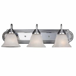 27W LED Vanity Light, Acid Etched Glass, 3-Light, 120V, 2700K, Br.Nickel