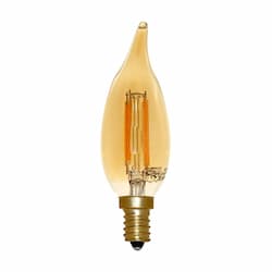 2400K 4W BA10-2000a Amber Tint LED Filament Bulbs with E12 base