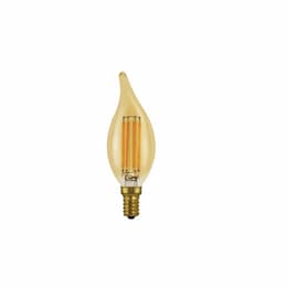 4.5W LED BA10 Filament Bulb, Dimmable, E12, 350 lm, 120V, 2200K
