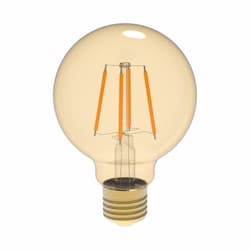 2400K 7W G25-2000a Amber Tint LED Filament Bulbs with E26 base