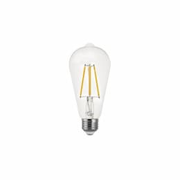 7W LED ST19 Filament Bulb, Dimmable, E26, 800 lm, 120V, 2700K