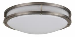 3000K, 18W LED Flush Mount Ceiling Light, Architectural Nickel Finish