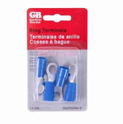 Gardner Bender Blue Ring Terminals, 3/8" Stud