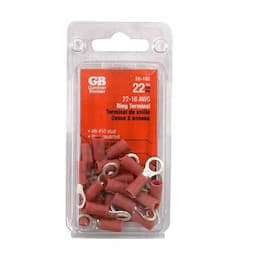 Gardner Bender Red Ring Terminals, Crimp, Vinyl-Insulated