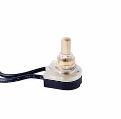 1/3/6 Amp Push-Button Switch, Single-Pole, Brass