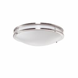 16-in 26W Ringed Decorative Ceiling Light, Photocell, 120V-277V, Nickel Satin