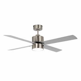 52-in EVNT Ceiling Fan w/ Light Kit & Chain, 4 Blade, 3000K, BN/SL