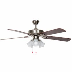 52-in HEH Fan w/ Light Kit & Chain, E26, 5 Blade, Black/Black