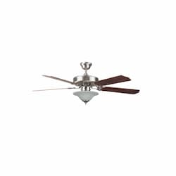 52-in HES Ceiling Fan w/ Light Kit & Pull Chain, 5 Blade, E26, BN/RSWD