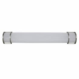 GlobaLux 3-ft 27W LED Ringed Vanity Light, 2600 lm, 120V, 3000K, Satin Nickel