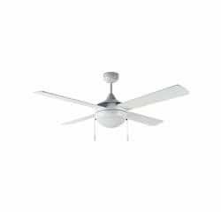 GlobaLux 52-in Skylux Fan w/ Light Kit & Chain, 3 Blade, CCT Select, WHT/WHT