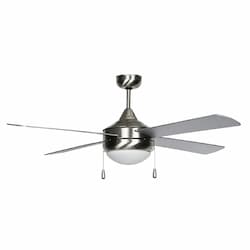 52-in Skylux Fan w/ Light Kit & Chain, E26, 4 Blade, Silver/Nickel