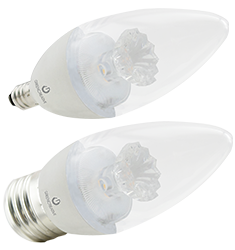 4.5W B11 Dimmable LED Bulb with Candelabra Base, 2400K, 275 Deg Beam Angle