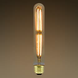 Green Creative 3.5W LED T10 Filament Bulb, Amber Glass, Dimmable, 250 lm, 120V, 2200K