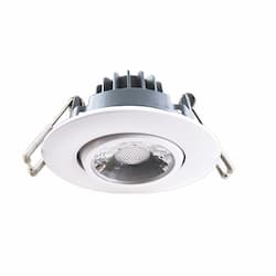 8W 2in LED Downlight, Adjustable Gimbal, Dimmable, 120V, 2700K, White