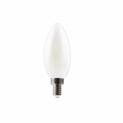 3.8W LED B11 Filament Bulb, Dimmable, E12, 300 lm, 120V, 2700K, Frosted