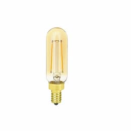 3W LED T6 Filament Bulb, Amber Glass, Dimmable, E12, 110 lm, 120V, 2000K
