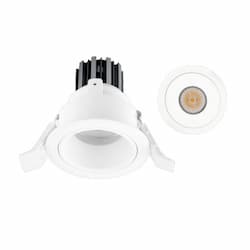 2in Round Flat Trim for LED Retrofit Module, Open Reflector, White