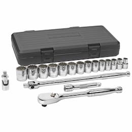 1/2 in Drive 17 Piece Standard Socket Set