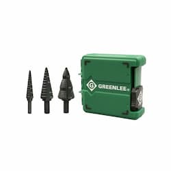 Greenlee Step Drill Bit Set, 3 Piece